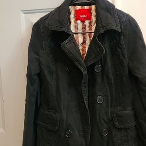 Womens Black Button Up Coat Size medium